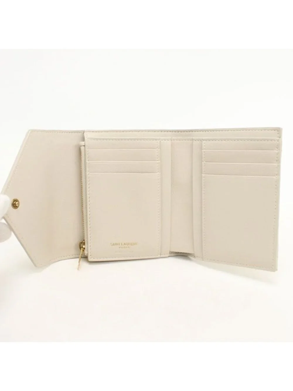 Saint Laurent Compact Wallet Gayby Trifold Calfskin